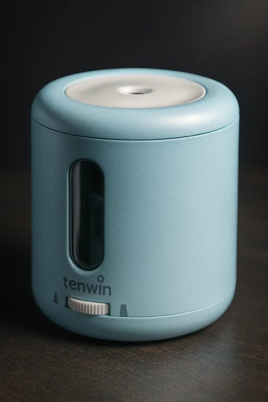 Taille-crayon rond bleu